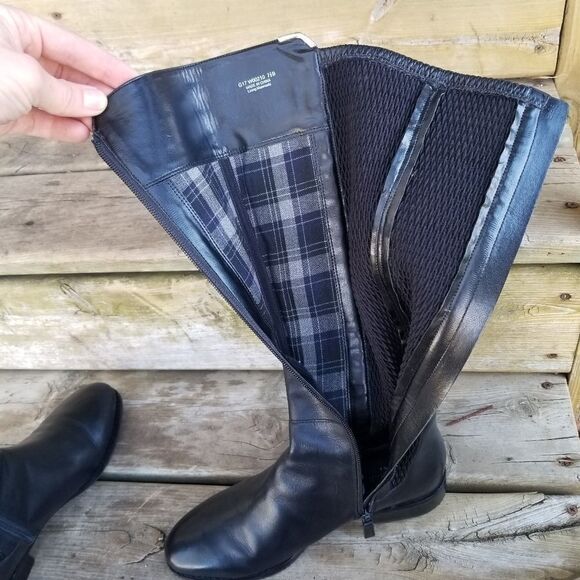 Cole Haan Rockland Black Leather Full Zip Equestrian Riding Tall Boots 7.5 - Picture 8 of 14